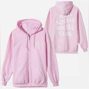 ANTI SOCIAL SOCIAL CLUB - "KNOW YOU BETTER" Zipper HOODIE" PINK - Men's Medium